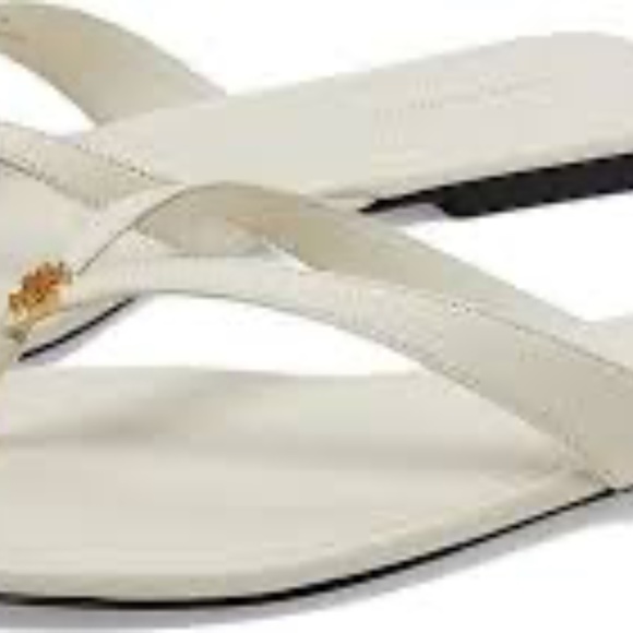 NIB TORY BURCH Classic Flip Flops Flat Sandals in ivory leather - Picture 3 of 5